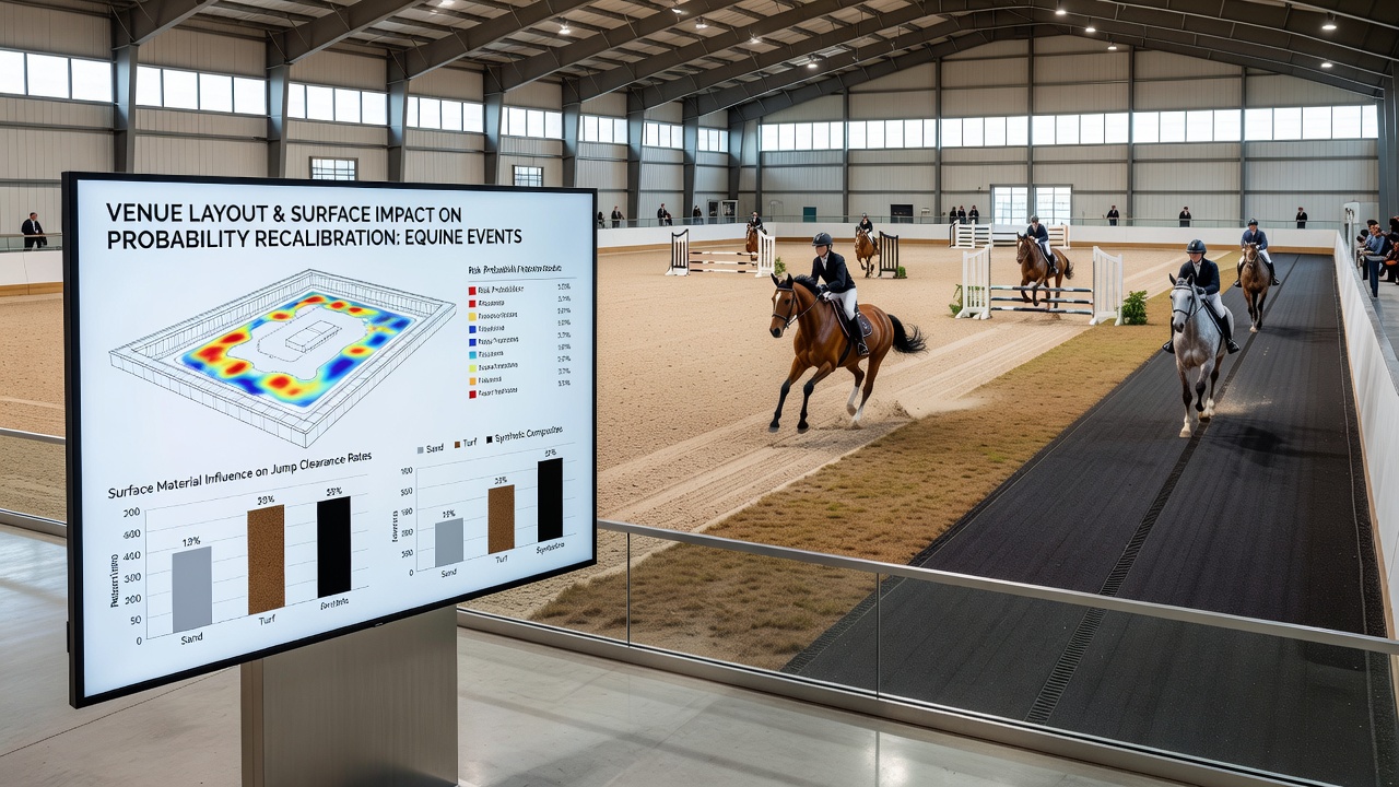 Basketball arena floor with specific surface materials and seating layout influencing game flow and player performance metrics