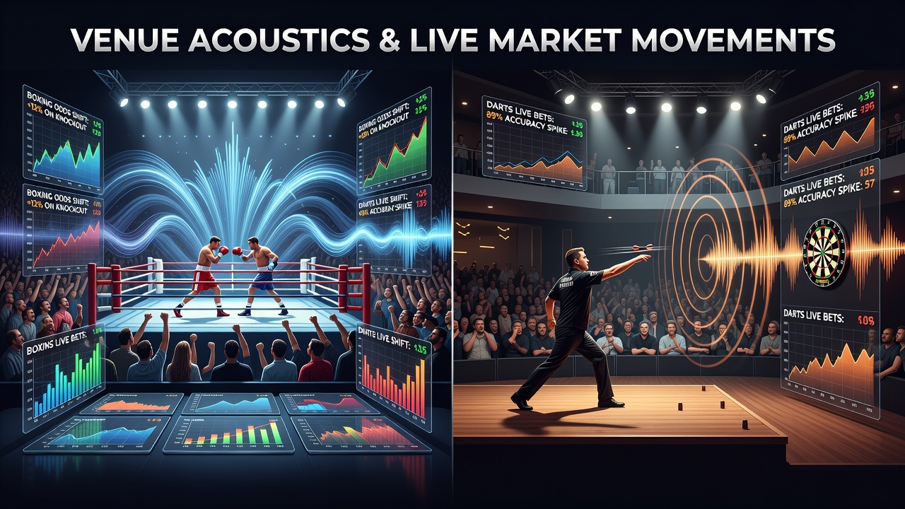 Boxing arena filled with spectators where crowd acoustics create intense sound waves during a live match